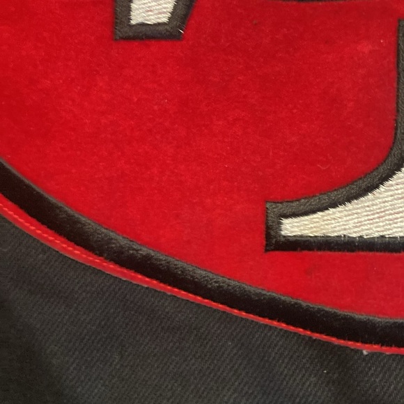 Jeff Hamilton San Francisco 49ers leather trim jacket XL - Picture 6 of 16